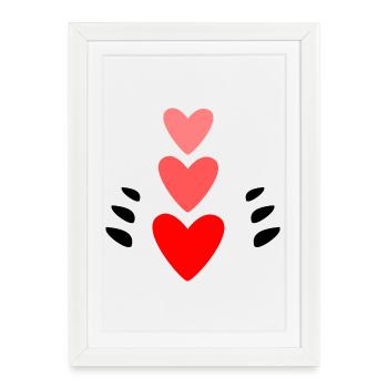 HEART. NOEL. CHRISTMAS. HEARTS. HEART. FATHER's DAY - Framed poster (27 × 37 cm) - white - Front
