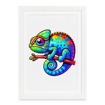 Chameleon - Framed poster (27 × 37 cm) - white - Front