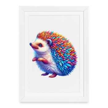 Hedgehog - Framed poster (27 × 37 cm) - white - Front