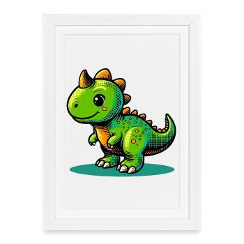 Dinosaure - Affiche encadrée (27 × 37 cm) - blanc - Devant