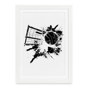 Volley-ball - Affiche encadrée (27 × 37 cm) - blanc - Devant