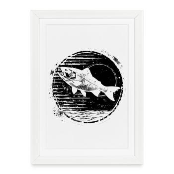 Fishing Drawing - Framed poster (27 × 37 cm) - white - Front