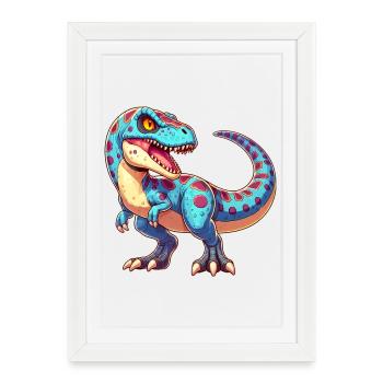 Dinosaure - Affiche encadrée (27 × 37 cm) - blanc - Devant