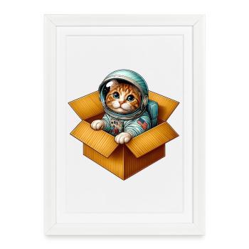 Astronaut Cat - Framed poster (27 × 37 cm) - white - Front