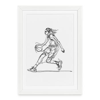Basketteur - Affiche encadrée (27 × 37 cm) - blanc - Devant