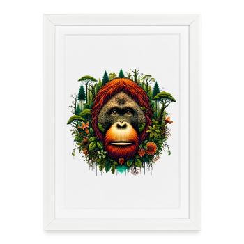 Orang-outan Singe Orang-outan - Affiche encadrée (27 × 37 cm) - blanc - Devant