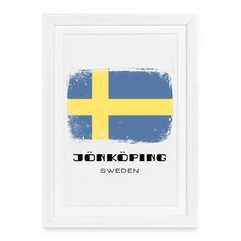 Jönköping /// Suède /// Sverige /// Schweden - Affiche encadrée (27 × 37 cm) - blanc - Devant