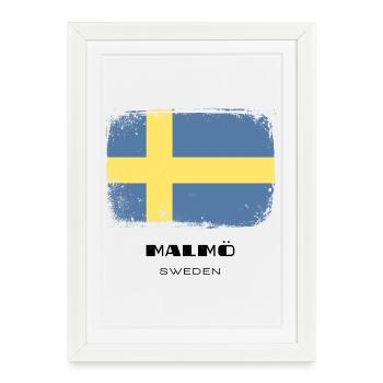 Malmö /// Suède /// Sverige /// Schweden - Affiche encadrée (27 × 37 cm) - blanc - Devant