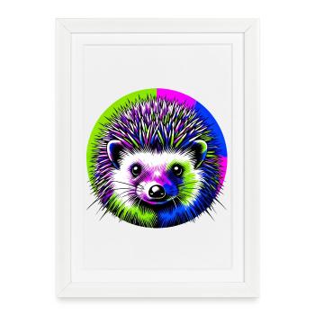 Hedgehog - Framed poster (27 × 37 cm) - white - Front