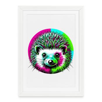 Hedgehog - Framed poster (27 × 37 cm) - white - Front