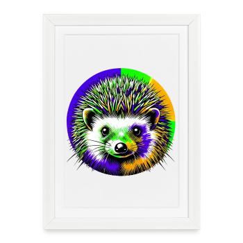 Hedgehog - Framed poster (27 × 37 cm) - white - Front