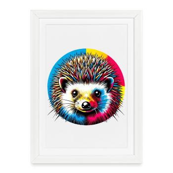 Hedgehog - Framed poster (27 × 37 cm) - white - Front