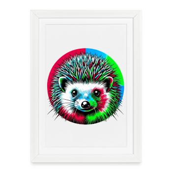 Hedgehog - Framed poster (27 × 37 cm) - white - Front