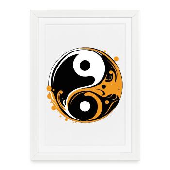 YIN ET YANG - Affiche encadrée (27 × 37 cm) - blanc - Devant