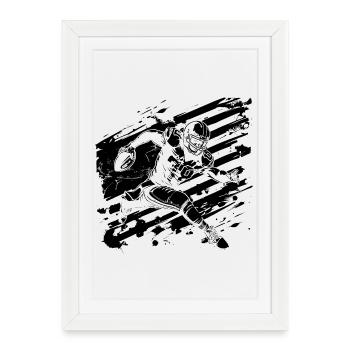 Footballeur - Affiche encadrée (27 × 37 cm) - blanc - Devant