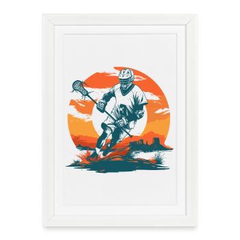 Graphiques de joueur de crosse - Affiche encadrée (27 × 37 cm) - blanc - Devant