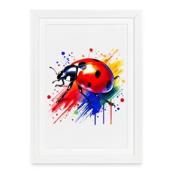 Coccinelle - Affiche encadrée (27 × 37 cm) - blanc - Devant