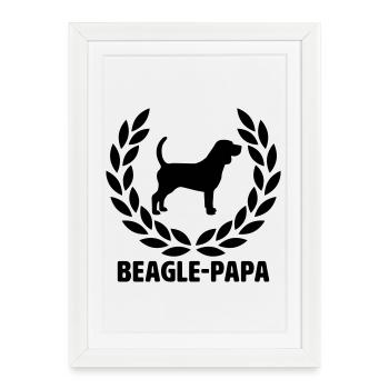Beagle Dad - Framed poster (27 × 37 cm) - white - Front