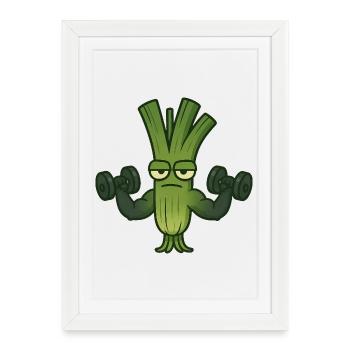 Leek Exercise Machine Shimmying Dumbbell Fitness - Framed poster (27 × 37 cm) - white - Front