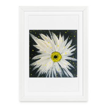 Design Edelweiss-noir-blanc - Affiche encadrée (27 × 37 cm) - blanc - Devant
