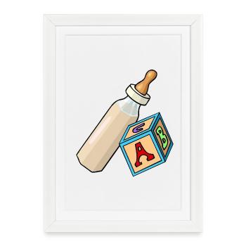 Collection Bébé Soleil d’Été 15 - Affiche encadrée (27 × 37 cm) - blanc - Devant