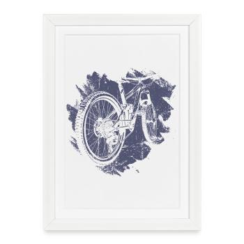 Illustration d’engrenage de vélo rétro - Affiche encadrée (27 × 37 cm) - blanc - Devant