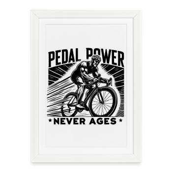Pedal Power Never Ages - Framed poster (27 × 37 cm) - white - Front