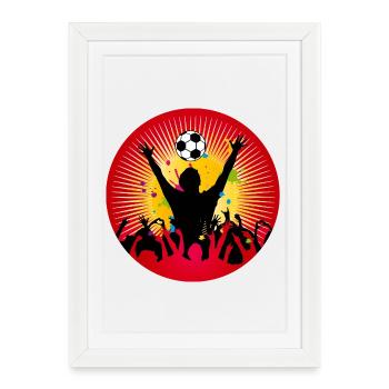 Football fan power – une atmosphère pure dans le stade - Affiche encadrée (27 × 37 cm) - blanc - Devant