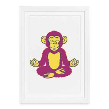 Yoga Monkey - Framed poster (27 × 37 cm) - white - Front
