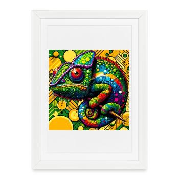 chameleon - Framed poster (27 × 37 cm) - white - Front