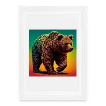 bear - Framed poster (27 × 37 cm) - white - Front