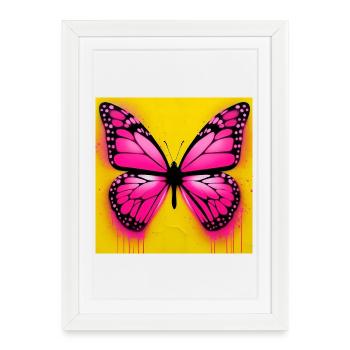 butterfly - Framed poster (27 × 37 cm) - white - Front