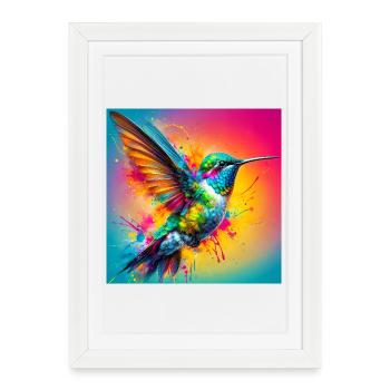 hummingbird - Framed poster (27 × 37 cm) - white - Front