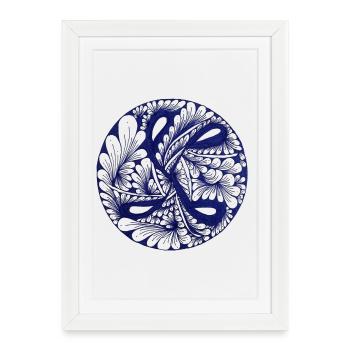 Un dessin qui relie – peint à la main par Martina - Affiche encadrée (27 × 37 cm) - blanc - Devant