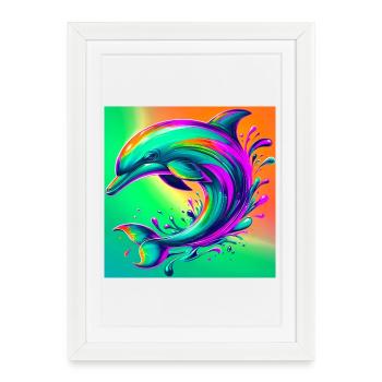 dauphin - Affiche encadrée (27 × 37 cm) - blanc - Devant