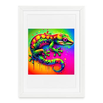 Gecko - Framed poster (27 × 37 cm) - white - Front