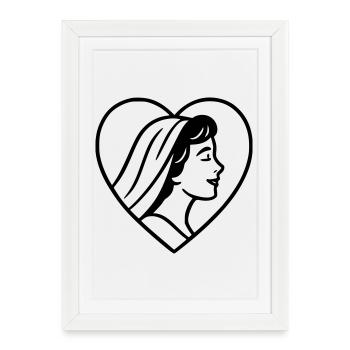 La mariée - Affiche encadrée (27 × 37 cm) - blanc - Devant