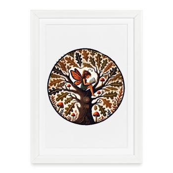 Enchanted Forest Fairy Reading - Framed poster (27 × 37 cm) - white - Front