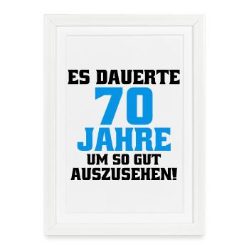 70 ans à dire l’anniversaire des hommes drôles - Affiche encadrée (27 × 37 cm) - blanc - Devant