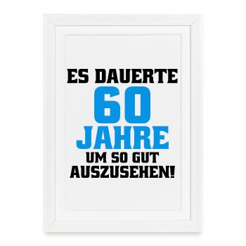 60 ans à dire l’anniversaire des hommes drôles - Affiche encadrée (27 × 37 cm) - blanc - Devant
