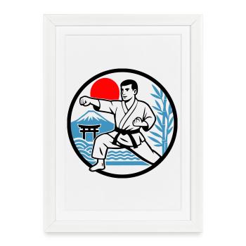 Karaté Nature - Affiche encadrée (27 × 37 cm) - blanc - Devant