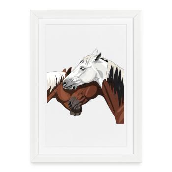 Elegant horse impression - Framed poster (27 × 37 cm) - white - Front