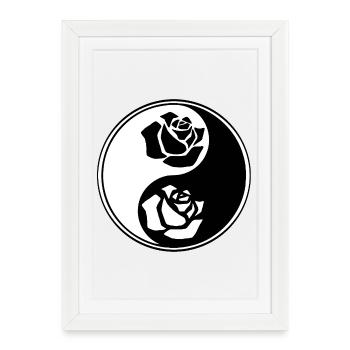 yin yang flower - Framed poster (27 × 37 cm) - white - Front
