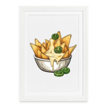Nachos avec trempette au fromage et jalapenos :) - Affiche encadrée (27 × 37 cm) - blanc - Devant