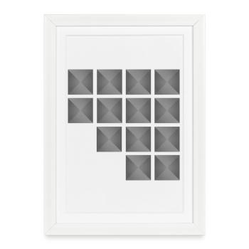 Minimalist Geometric Square Stud Pattern - Framed poster (27 × 37 cm) - white - Front