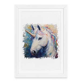 Colorful Unicorn Artwork - Framed poster (27 × 37 cm) - white - Front