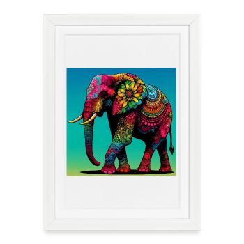 elephant - Framed poster (27 × 37 cm) - white - Front