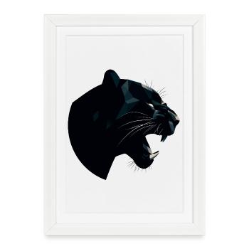 Panthère noire - Affiche encadrée (27 × 37 cm) - blanc - Devant