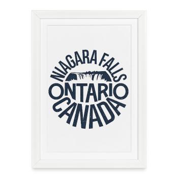 Niagara Falls, Ontario, Canada, Logo circulaire - Affiche encadrée (27 × 37 cm) - blanc - Devant