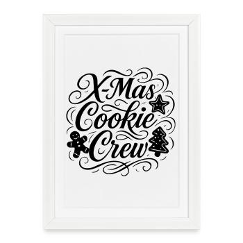 Équipe de Noël de cuisson des biscuits - Affiche encadrée (27 × 37 cm) - blanc - Devant